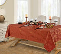 Newbridge Thanksgiving Damask Tablecloth Rust Gold 52 x 52 Inch Square