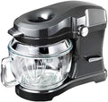 Kenmore Elite Ovation 5 Qt Stand Mixer, 500 Watts, with Revolutionary Pour-In Top, Tilt Head, Flat Beater, Whisk, Dough Hook, 360-degree Splash Guard, Glass Bowl, LED Light, Metallic Grey