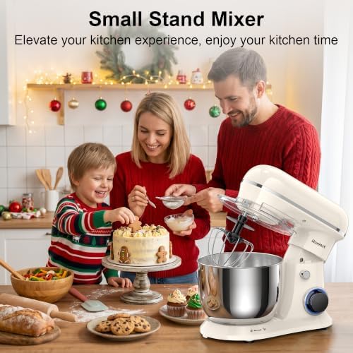 Honinst 4QT Electric Stand Mixer, 10-Speed Tilt-Head Compact Kitchen Mixer