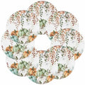 Fall Round Placemats Set of 8 Thanksgiving Autumn Eucalyptus Leaf Place Mats Woven Placemat Sage Green Maple Leaves Pumpkin Circle Braided Table Mat for Kitchen Holiday Party Fall Decor 15 Inch