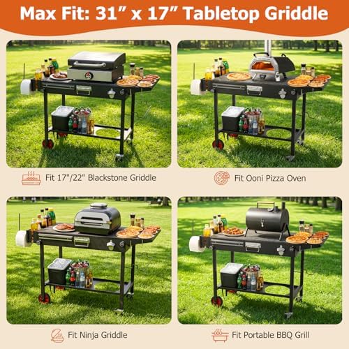 Grill Table for Blackstone Griddle, Portable Outdoor Folding Grill Cart