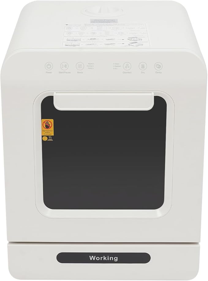 Portable Dishwasher Countertop, Compact Dishwasher 4L Built-In Water Tank & Inlet Hose, 5 Wash Programs, 162℉ Disinfect & Drying, 360° Dual Spray for Apartments, Dorms, Rvs, No Hookup Needed
