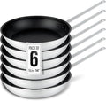 Restaurantware-Met Lux 14 Inch Fry Pans, Set Of 6 No-Stick Frying Pans - Induction-Ready, Triple-Riveted, Black Aluminum Cooking Skillets, Durable, For Searing, Sautéing, And Browning Food