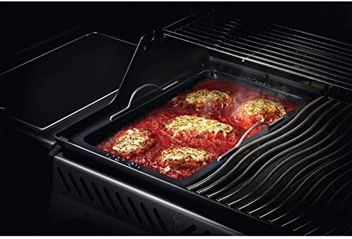 Napoleon Grill Roasting Pan - Porcelain Enameled, Drop-in Roasting Pan, 17.75 in x 28.6 in, Fits Prestige/Prestige PRO/Rogue Grills, Retractable Handles