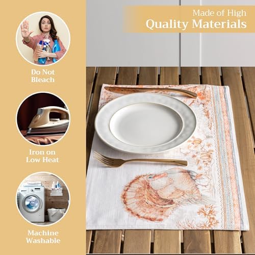 Maison d' Hermine Placemats Set of 4 Reusable 100% Cotton (13"x19")