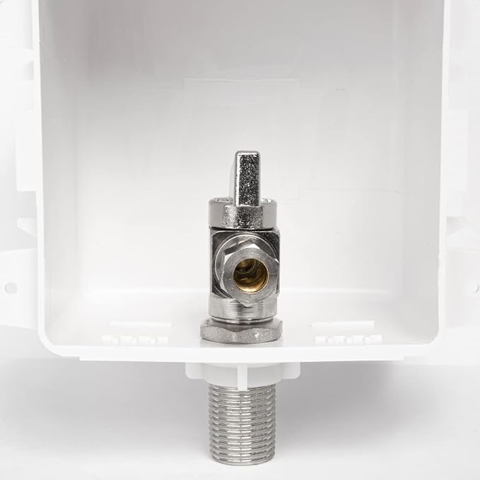 EFIELD Sweat Pre-assembled Dishwasher Outlet Box, 1/2-Inch MIP Inlet with Installed 1/4-Turn Stop Angle Valve Chrome Plated,(DW003)