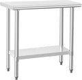 HARDURA Stainless Steel Work Table Commercial 18×36 Inches Kitchen Prep Table and Heavy Duty Commercial Workbench NSF 430 with Undershelf and Galvanized Legs