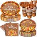 Pajean 350 Pcs Thanksgiving Oval Paper Plates Set with 12 inch Disposable Wood Grain Maple Leaf Oval Plates Fall Harvest Dinnerware Set Heavy Duty for 50 Guests Thanksgiving Fall Party Supplies