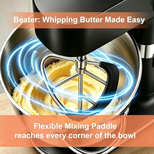 10.5QT Stand Mixer, 900W Electric Tilt-Head Kitchen Mixer Black