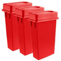 3 pack 23 Gallon Waste Bin with Swing Lid, Heavy-Duty Trash Can, Slim Rectangular Garbage Bin, Durable Waste Container, Recycling Bin, Plastic Wastebasket for Kitchen, Garage, Restaurants, Office