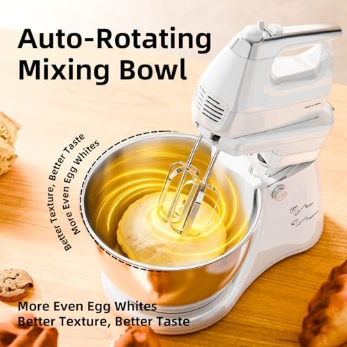 4.8QT 2-in-1 Stand Mixer, White