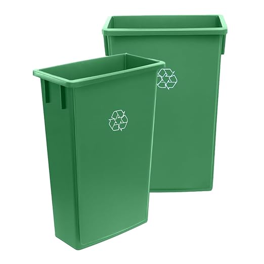 3 Pack 23 Gallon Waste Bin, Heavy-Duty Trash Can, Slim Rectangular Garbage Bin, Durable Waste Container, Recycling Bin, Plastic Wastebasket for Kitchen, Garage, Hotels, Restaurants, Office