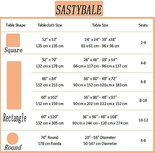 SASTYBALE Fall Tablecloth Rectangle Jacquard, 60" x 120", Rust
