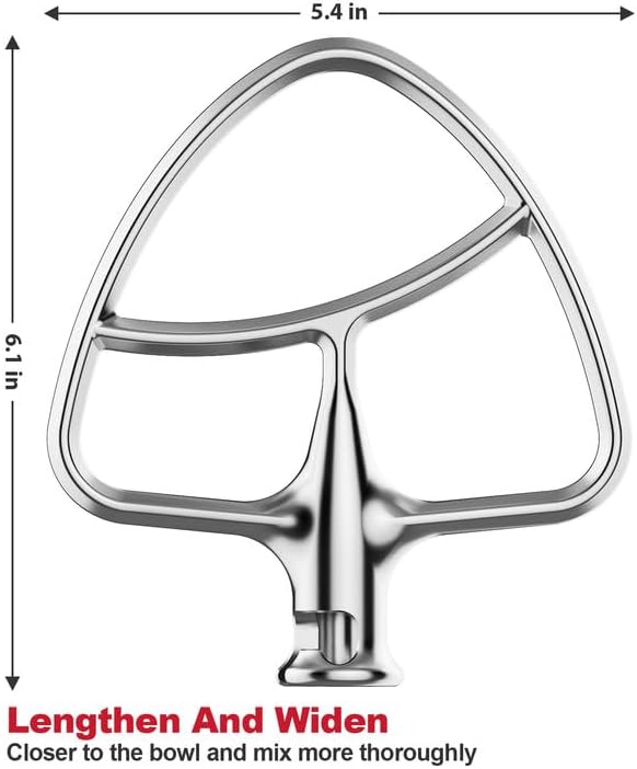 Cofun Stainless Steel Paddle Attachment for KitchenAid Mixer, Flat Beater for KitchenAid Mixer Fits 4.5-5Qt Tilt Head Mixer, Mixer Paddle Attachment, Dishwasher Safe