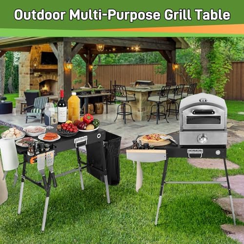 Grill Table for Outside, Blackstone Griddle Stand with Trash Holder
