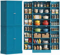 HOMCOM 65" Kitchen Pantry Storage Cabinet 16 Door Shelves Blue