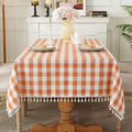 Alsoo Fall Gingham Tablecloth Rectangle Cotton Linen Style, 55 x 105