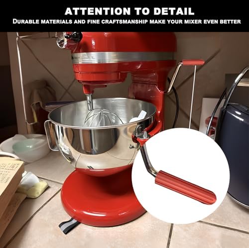 Stand Mixer Handle for KitchenAid Stand Mixers – Compatible with Pro 5 Plus, Mixer Accessory with Comfy Grip for Enhanced Stability and Convenience (Red)