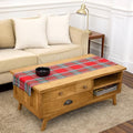 Solino Home 100% Linen Table Runner Red, Madras Holiday Plaid 14 x 60 in