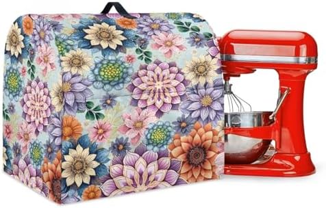 Stand Mixer Covers Boho Floral Print Dust Mixer Covers for Stand Mixer Kitchen Counter Mixer Parts & Accessories Decor for Kitchen Kid Mixer Cover