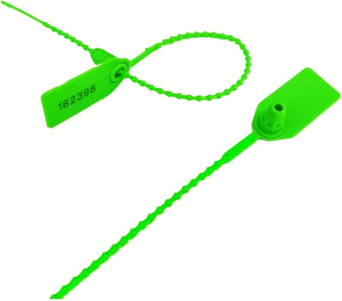 250mm Pull-Tite Security Seal Plastic Seals Signage Numbered Green (Package of 100) (Green)