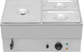 DYNAMI 110V 1500W Commercial Buffet Food Warmer,Large Capacity 3 Pan(2.4 * 2 Gal+1 Gal) Stainless Steel Electric Countertop Steam Table with Intelligent Thermostat Design,for Parties Buffet Catering