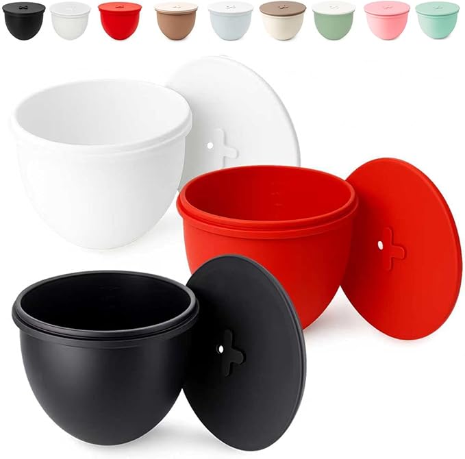 Omoiyari Premium 3-Pack Silicone Bowl Liners with Lids for KitchenAid 4.5-Qt Tilt-Head (Only), 2mm Extra-Thick Silicone,Odour-Free,Heat-Resistant,Air Valves for Dough Proofing,Dishwasher Safe,BPA Free