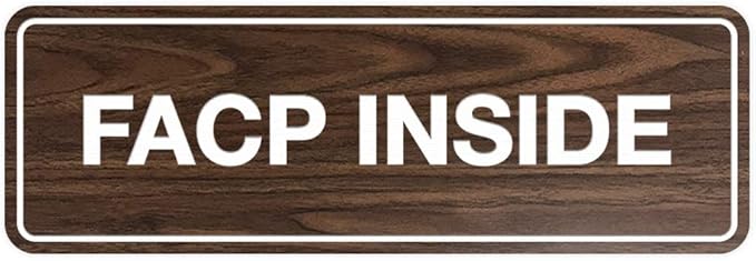 Signs ByLITA Standard FACP Inside Sign | Fire Safety Signage (Walnut) - Medium 1 Pack