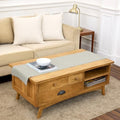 Solino Home 100% Pure Linen Table Runner Oyster Grey, Athena 14 x 48 in