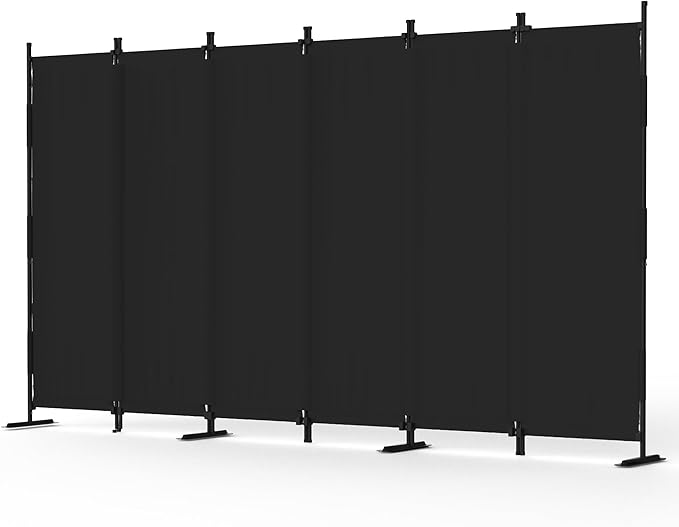 6 Panel Room Divider,6ft Folding Screen Portable Wall Partition Room Divider with 4 Metal Feet,Privacy Screen Indoor Doubles as a Cubicle Wall,Suitable for Bedroom Dressing Room Office