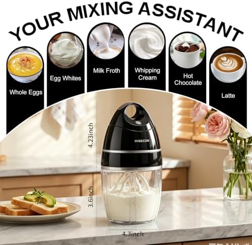 MIGECON Stand Mixer Electric Kitchen Mixer Egg Electric Whisk, Dark Grey