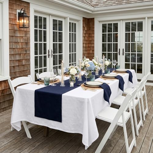 Solino Home 100% Pure Linen Dinner Napkins Navy, Fete 20 x 20 in, Set of 4