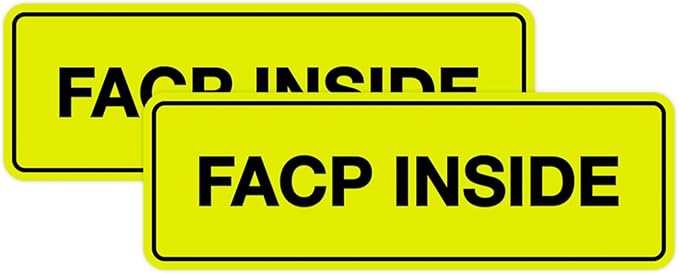 Signs ByLITA Standard FACP Inside Sign | Fire Safety Signage (Yellow/Black) - Large 2 Pack