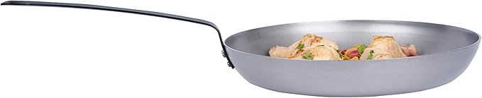 Restaurantware Met Lux 14 Inch Fry Pans, 6 No-Stick Frying Pans - Induction-Ready, Triple-Riveted, Silver Carbon Steel Cooking Skillets, Durable, For Searing, Sauteing, And Browning Food