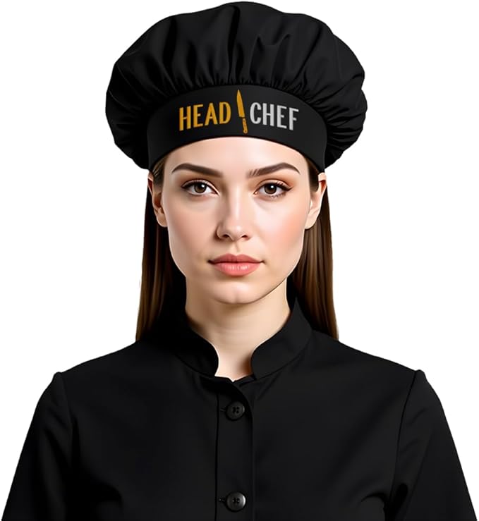 The Apron Place Adjustable Professional Chef Hats, Multiple Personalized Embroidered Designs to Choose from, Made in The USA