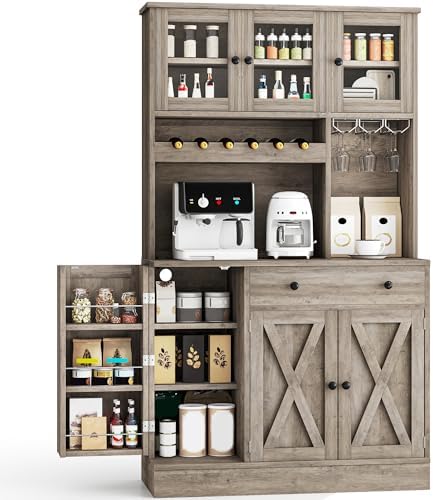 YITAHOME 71''H Kitchen Pantry Cabinet, Grey