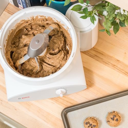 Bosch Universal Plus Stand Mixer with NutriMill Baker's Pack Accessory Bundle including Bowl Scraper, Cookie, and Cake Paddles