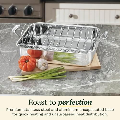 Cuisinart Chef's Classic Roasting Pan w/Rack, Stainless, 16", 7117-16UR