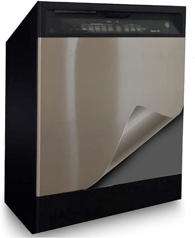 EZ FAUX DECOR Peel and Stick Stainless Steel Replacement Door Panel Wrap for Appliances Vinyl Dishwasher Cover 26" X 36" Easy Cut to fit, Waterproof, Heat, Scratch Resistant, Durable