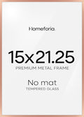 Homeforia 15x21.25 Rose Gold Puzzle Frame, High End Metal 15 x 21.25 Picture Frames without Mat, 21.25x15 Thin Poster Frames for Wall, 15by21.25 Puzzle Photo Frames, Tempered Glass, Wall Kit, Set of 1