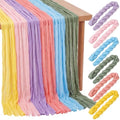 6 Pcs Pastel Cheesecloth Table Runner 10ft Colorful Party Decor