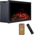 Modern Ember Highmark Traditional 33 Inch Built-in Smart Electric Fireplace Insert | Alexa/WiFi Enabled - Remote Included | Electric Firebox Heater with Multi-Color Flames | 1500W