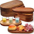 12 Pcs Acacia Wood Serving Trays, 10" & 12" Oval Charcuterie Boards