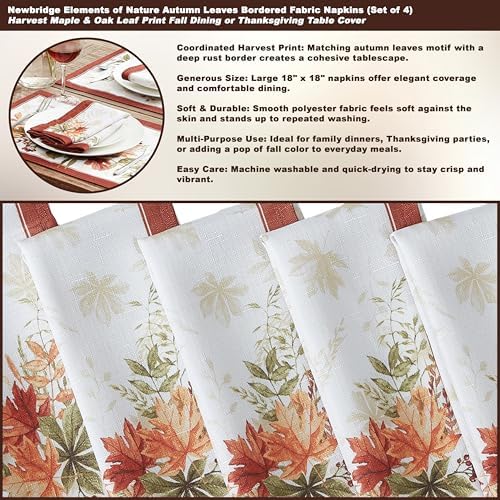 Newbridge Thanksgiving Elements of Nature Fabric Tablecloth, 70" Round
