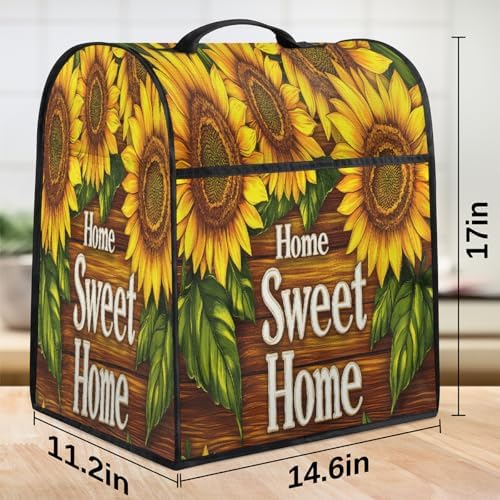 Sunflowers Wood Kitchen Aid Covers Foldable Washable Stand Mixer Dust Cover