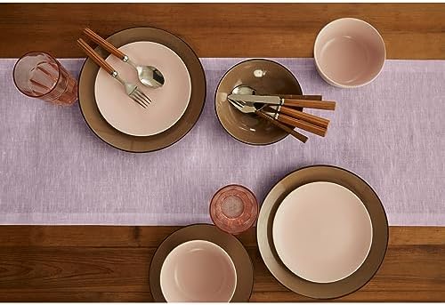 Solino Home 100% Pure Linen Table Runner Lavender Long, Athena 14 x 120 in