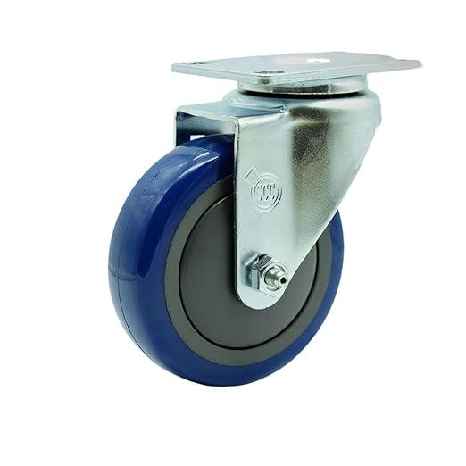 Service Caster Brand Replacement Caster for Uline Caster H-7448S - Stainless Steel Swivel Top Plate Caster with 4 Inch Blue Polyurethane Wheel - Fits Carts and Platform Trucks H-3352