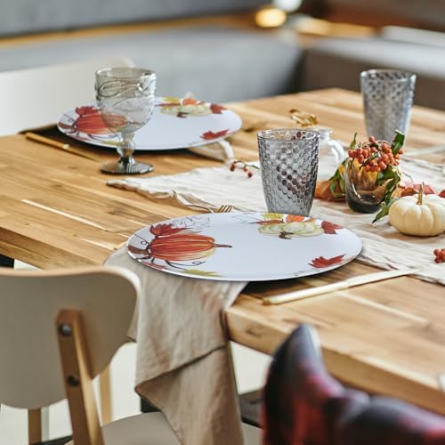 12pcs ‌Melamine ‌Pumpkin Dinner Plates,10 Inch Fall Dishes for Thanksgiving