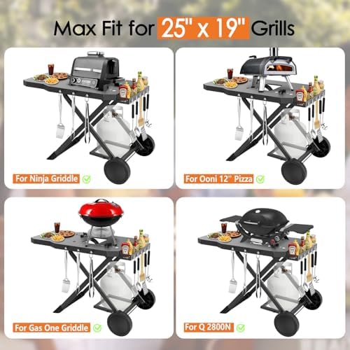 Grill Stand for Blackstone 17" & 22" Table Top Griddles Portable Grill Cart