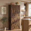 IRONCK 72.6" H Farmhouse Kitchen Pantry with Drawer, Vintage Brown